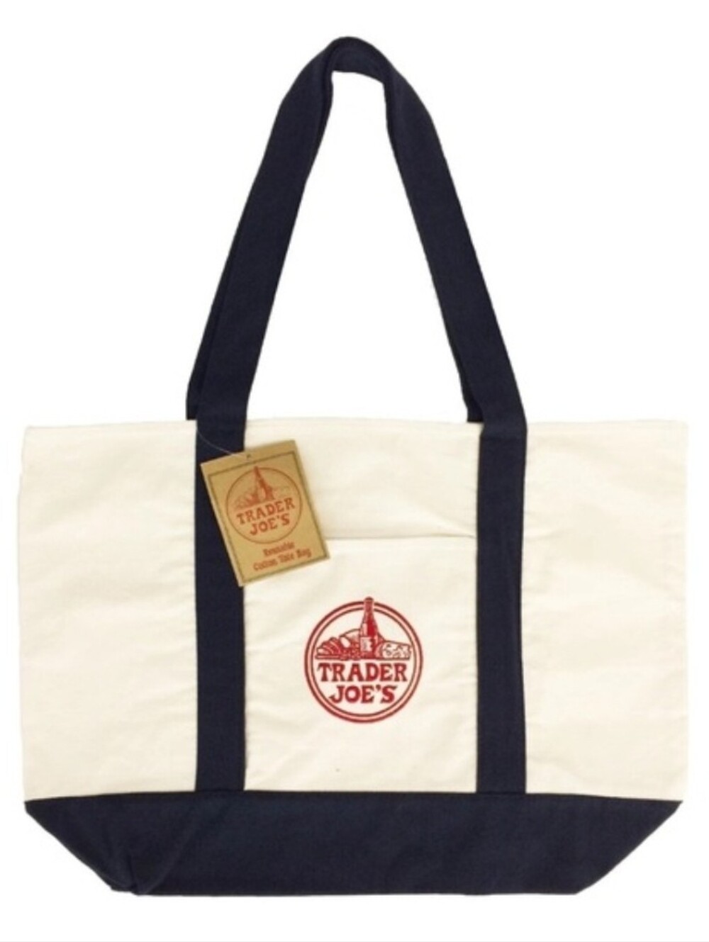 NWT Limited Edition Trader Joe's Large Green Canvas Tote Bag